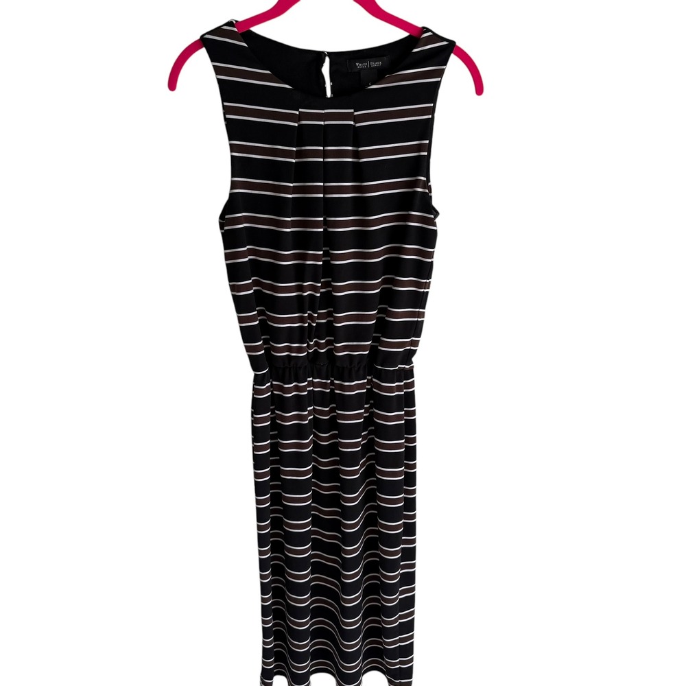 WHITE HOUSE BLACK MARKET Striped Blouson Ladies‎ Sleeveless Dress, 6